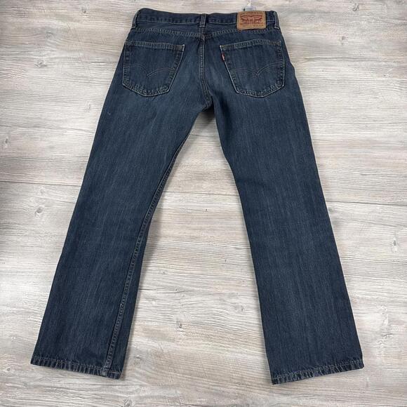 Levis 527 Jeans Mens 32x30 Dark Wash Whiskered Relaxed Bootcut Red Tab Modern - Picture 6 of 8